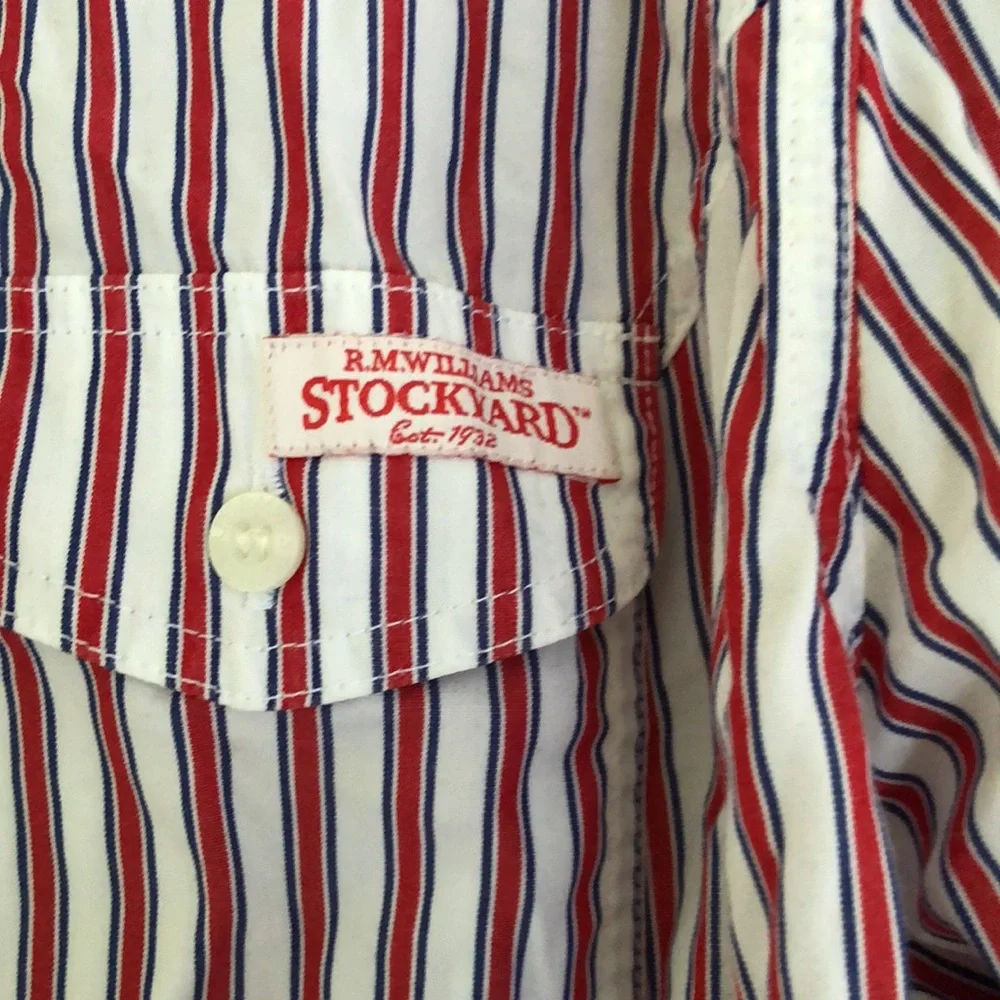 R.M. Williams Stockyard Ladies size 14 Striped Button Down Shirt - Picture 2 of 5